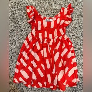Dot Dot Smile Vibrant Red and Pink Kids Dress
